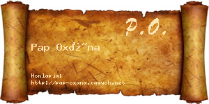 Pap Oxána névjegykártya